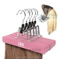 Astrid 23 CM Pink Wooden Brand Custom Logo Wig Hair Extensions Hanger for Shop Display