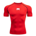 Men's Compression Quick-Dry High-Performance Short Sleeve T-Shirts Fast-drying Breathable Fabric Snake Head Print Gym Tee MegaBDM