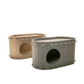 Large Indoor Pet House Custom-Size Cat Cave Bed for Cats up to 22 Lbs Animal-Print Scratch Hideaway Enclosed for Dogs