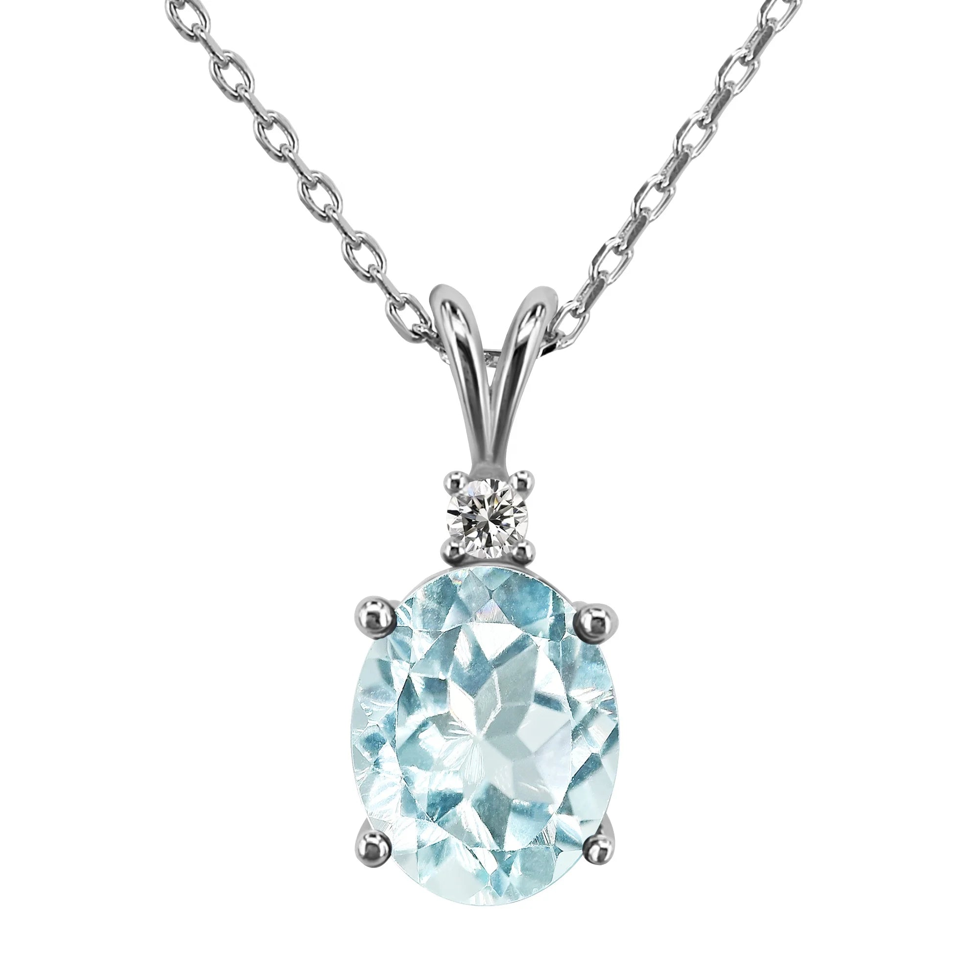 2022 Natural Gem Stone Jewelry 925 Sterling Silver Birthstone Topaz Pendant Vintage Necklace for Women Destiny Jewellery