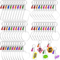 50PCS Blank Keychains for Vinyl Acrylic Keychain Blanks Bulk with 5 Shapes Clear Acrylic Disc Leather Tassel Charms Key Chains