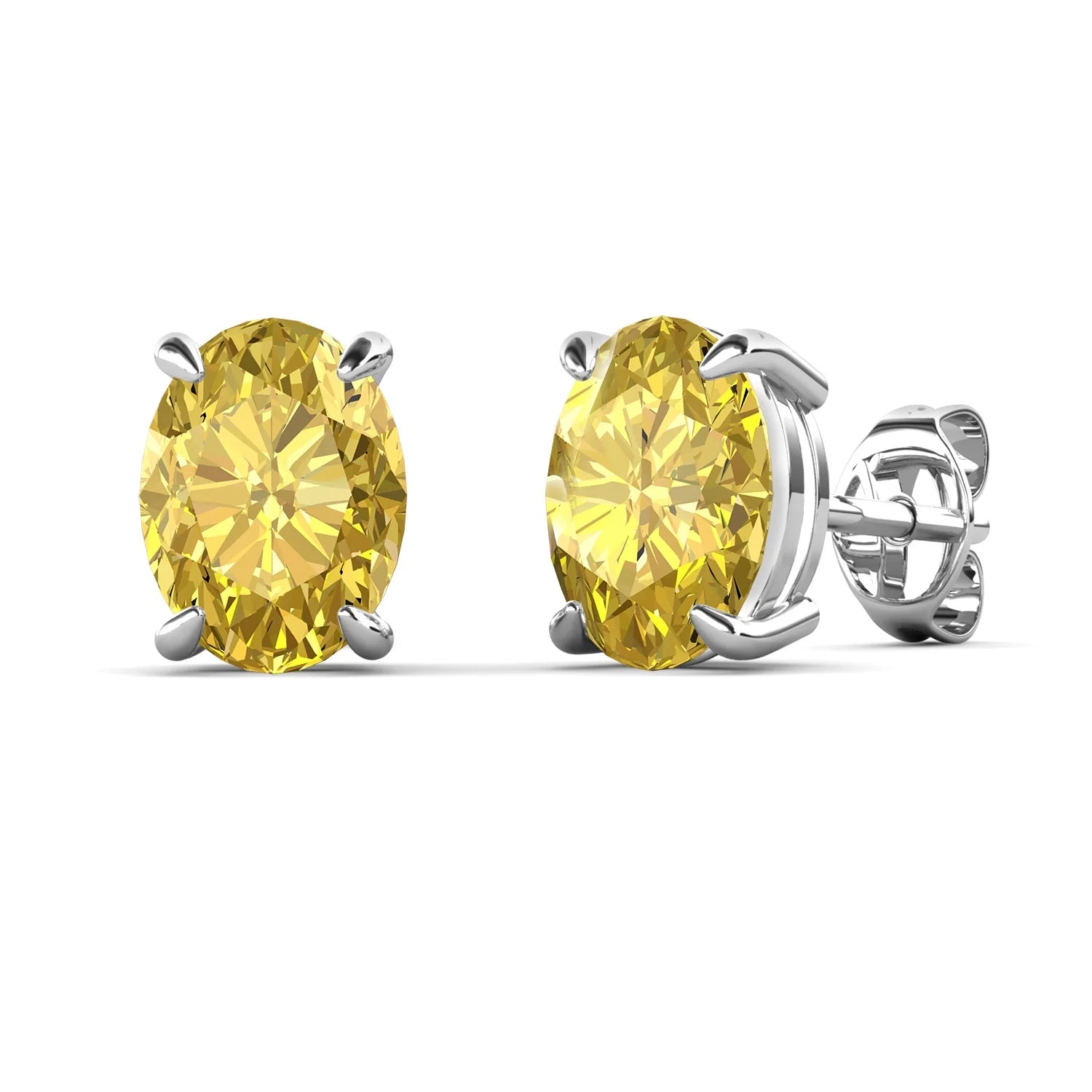 2023 Multi Color Ice Crushed Stone 925 Silver Oval Cut Solitaire Stud Earrings Luxury Jewelry for Women Destiny Jewellery