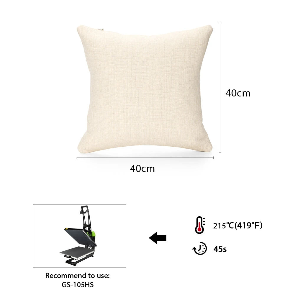 Sublimation Blanks Premium Linen Plain Solid Zipper Pocket Pillow Case Decorative Pillow Cushion Throw Cover Sofa Pillow Case