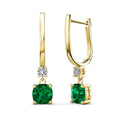 Lab Grown Gemstone Green Emerald Jewelry Luxury Simple 925 Sterling Silver Huggie Hoop Drop Earrings for Women Destiny Jewellery