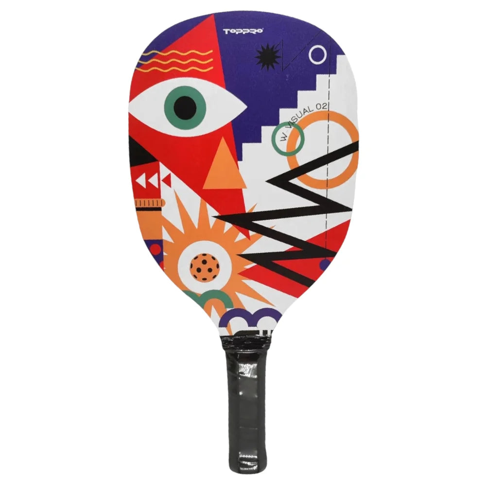 2025 New Wooden Pickleball Paddle Rackets with Premium PU Grip Carbon Fiber Panel Laser Cut-Fully Customizable OEM/ODM