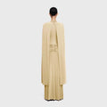 YKD011 2026 Eid Muslim Women Dress Islamic Hijab Traditional Autumn Winter Pleated Cape High Collar Slim Dress Long Elegant