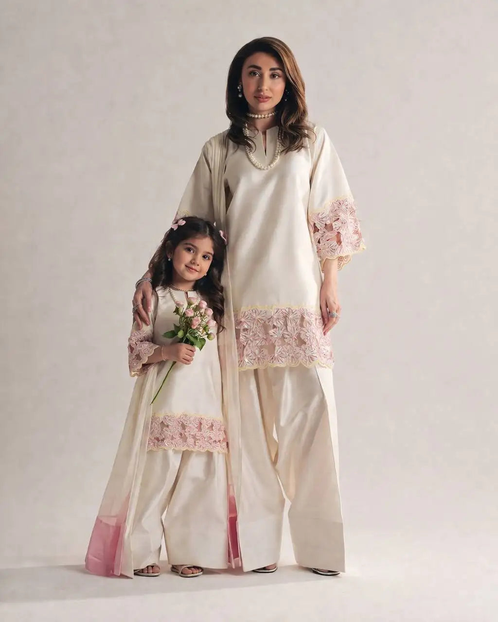 Premium Heavy Natural Crepe Silk Farshi Salwar Suit Set with Heavy Embroidery Sequins Moti Hand Work and Organza Silk Dupatta MegaBDM