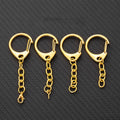 2025 New Design Gold D-Shaped Lobster Clamp Hook Zinc Alloy Round C Hook Metal Split Keychain Rings and Clips for Accessories