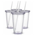 24oz clear Double Wall Cold Star Acrylic Bucks Cup Matte Tumbler Lids and with Straw