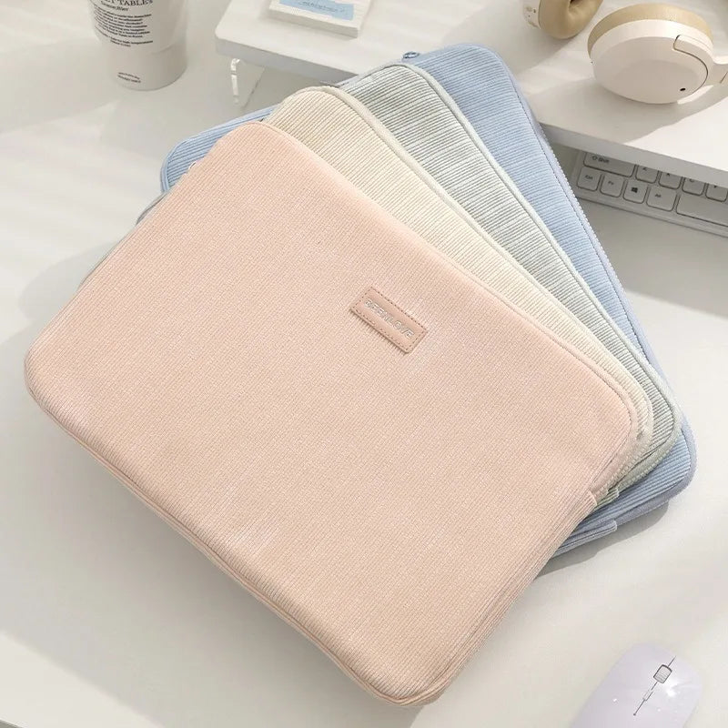 Modern Simple Fashionable Corduroy Laptop Sleeve 14-inch and 15.6-inch Waterproof Eco-Friendly Portable for Business Travel