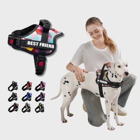 OEM Custom Logo Adjustable Pet Dog Vest Harness Soft Padded Sublimation Nylon Neck Solid Reflective Customizable Dog Collar