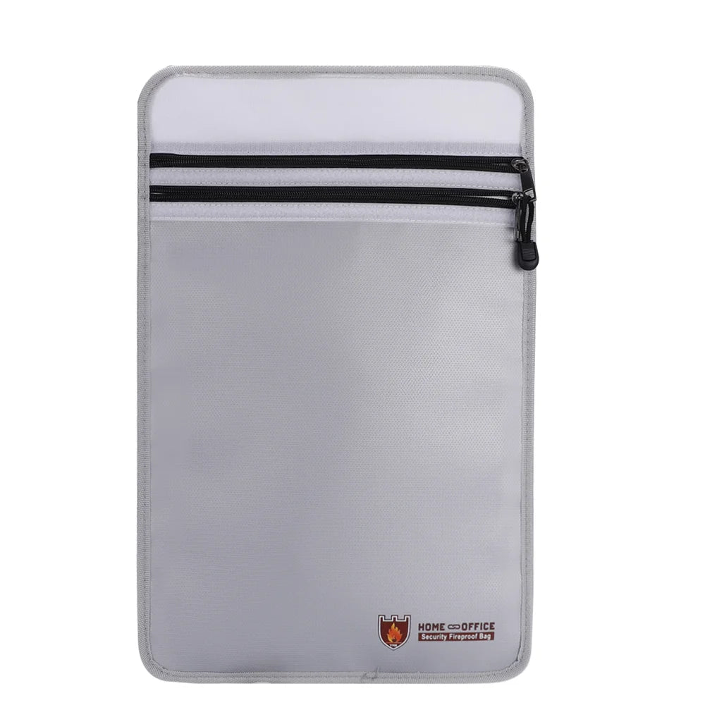 Double Zipper Fireproof File Bag Liquid Silicone Cloth Waterproof Explosion Proof Coin Storage for Valuable Data Filing Products