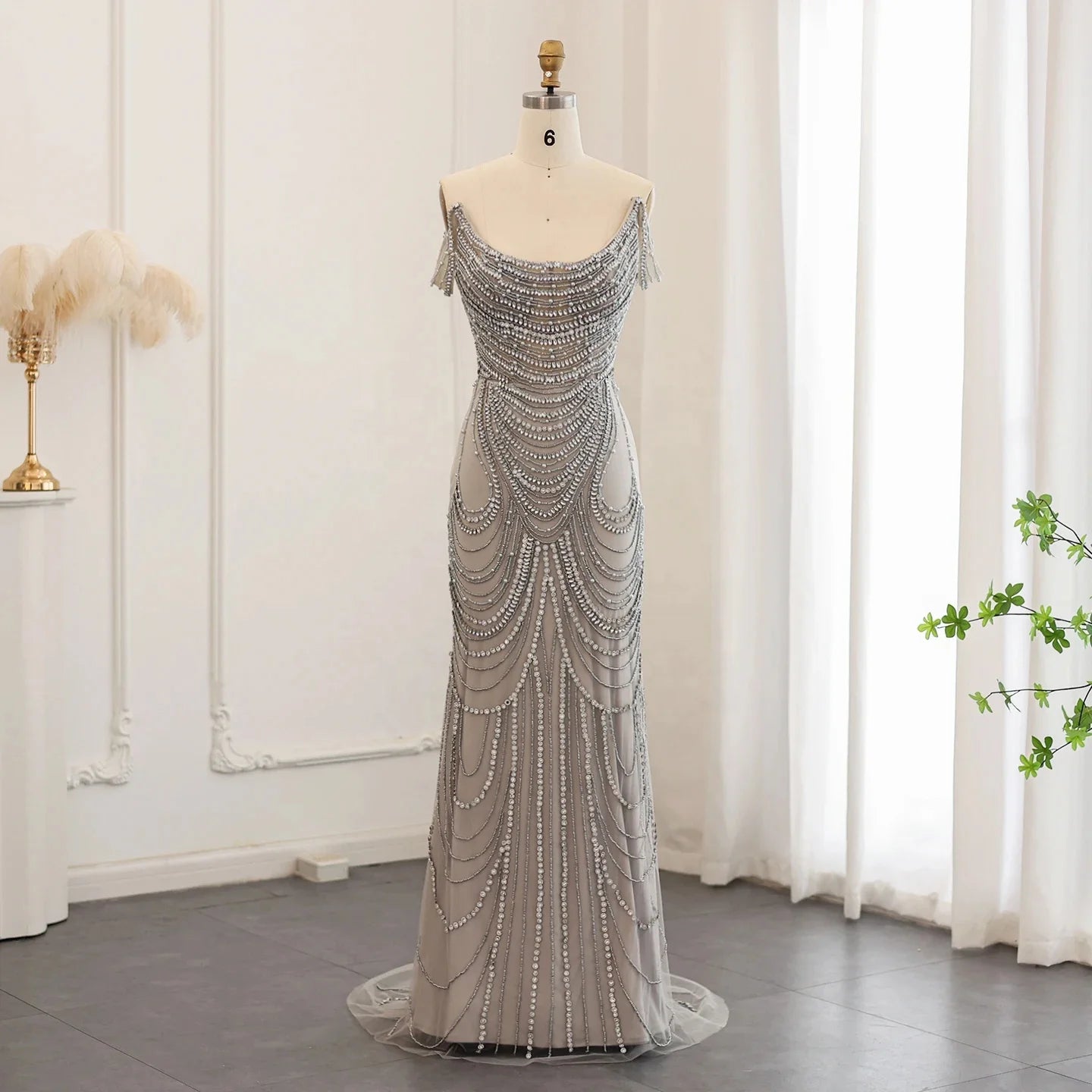 Jancember SZ403 Crystal Rhinestone Mermaid Evening Party Prom Dresses for Girls