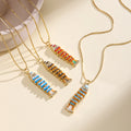 QIKU Fish-Shape Pendant Necklace for Girls 4-Color Enamel 18K Gold Plated Copper with Zircon Birthday Jewelry Gift Daily Wear