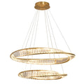 Golden 2 Rings Moss Ring Crystal Chandelier Hotel Restaurant  Changeable 3 Colors