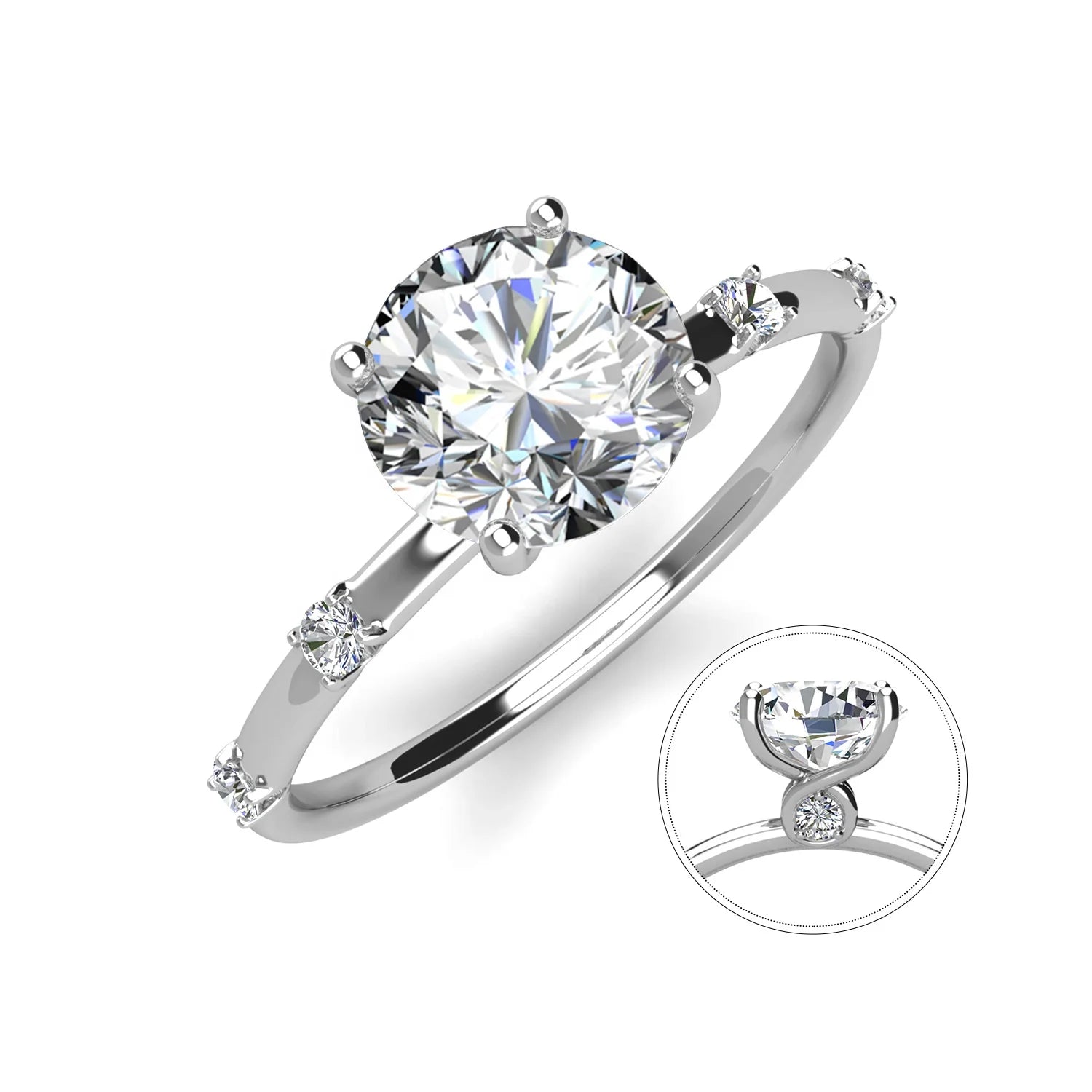 Affordable Priced 1ct - 2ct Moissanite Women Jewelry Luxury 925 Silver Resizable Wedding Engagement Ring Destiny Jewellery