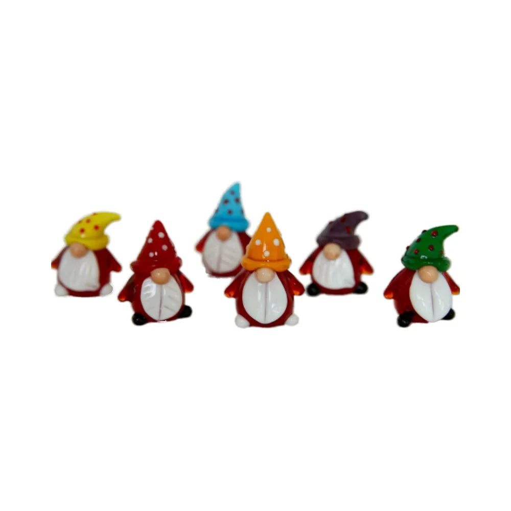 Handmade Lampworking Custom Glass Santa Claus Animal Figurine Miniature Home Decor 3.5x2.5cm Multi-functional Holiday Gifts