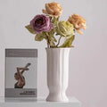 Modern White Ceramic Vase Set Nordic Ribbed Decorative Flower Vase for Home Living Room Table Centerpiece Wedding Decoration MegaBDM