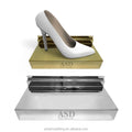 Custom Logo Eco-Friendly Stainless Steel Gold Slat Wall Shoe Display Shelf for Shopping Mall