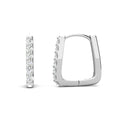 Nickel Free Hypoallergenic 925 Silver White Gold Small Square Hoop Moissanite Diamond Earrings Women Jewelry Destiny Jewellery