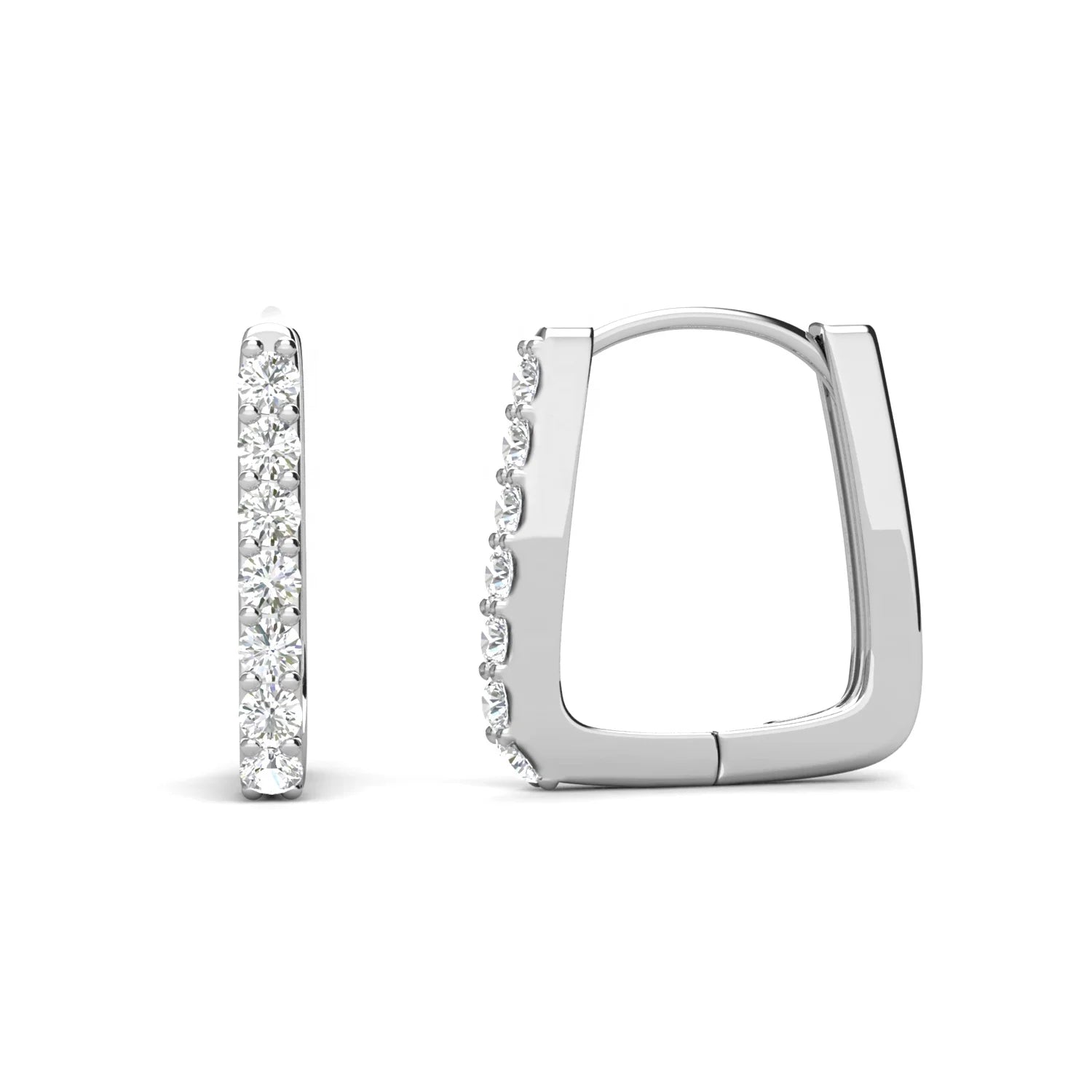 Nickel Free Hypoallergenic 925 Silver White Gold Small Square Hoop Moissanite Diamond Earrings Women Jewelry Destiny Jewellery