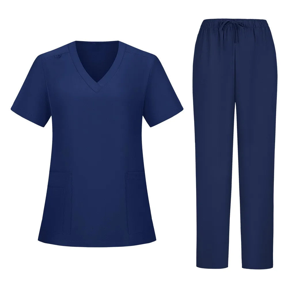 Bangladesh China Factory Price Custom Logo Embroidery Export-oriented Lightweight V-neck Casual Nurse Doctor Surgical Uniform