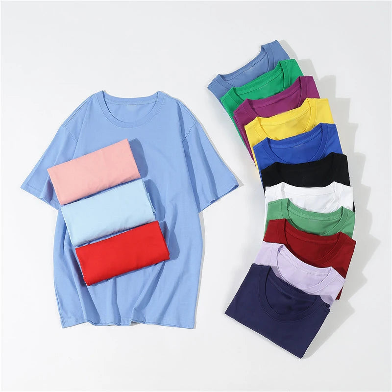 Bangladesh China Factory Price Round Neck Solid Color Cotton T Shirt Mens Summer Short Sleeve Uniform Advertising T Shirt