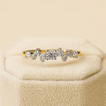 Women's Dainty Cut Moissanite 14K Solid Gold Wedding Band Elegant Fine Original Floating Cluster IGI Certified Ring Bar Party