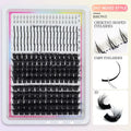 16-Row 3D Fluffy Clusters Eyelash Soft and Durable Upper & Lower Lashes Realistic DIY Eyelash Extensions for Compact Eyes MegaBDM