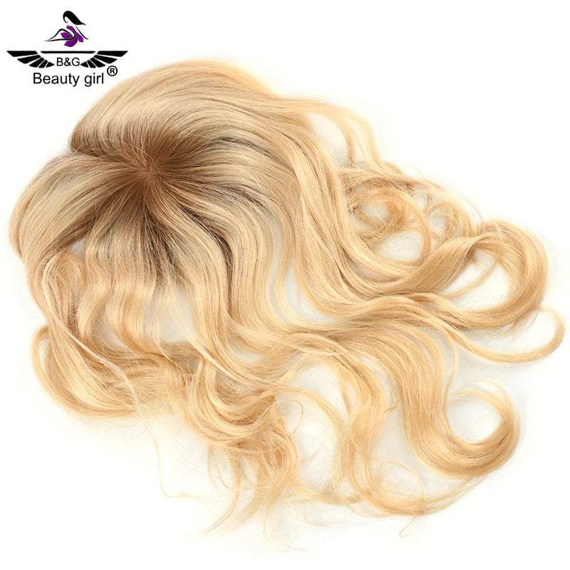 Wholesale Brazilian Virgin Human Hair Severe Hair Loss Women 6X6 Inch Integration Fish Net Blonde Microline Toppers