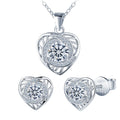 Women Jewelry Heart Moissanite Diamond GRA Necklace 925 Sterling Silver Sparkle Diamond Earrings