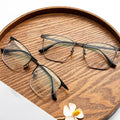 Square Semi Titanium Eyewear Frames Men Business Lightweight Durable Office Study Reading Eyeglasses Frames