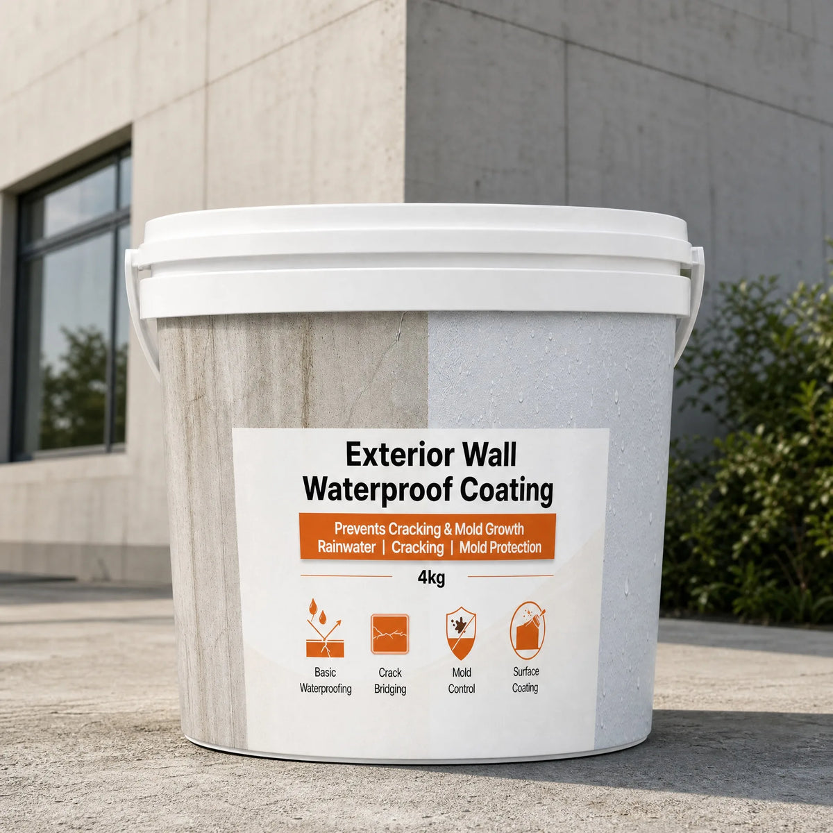 Crack Resistant UV Weatherproof Exterior Wall Waterproof Eco Friendly Coating Anti Fade 1K Color Retaining Low VOC MegaBDM
