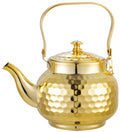 Factory Supply Saudi Arabia Retro Gold Copper Color Metal Water Kettles 1-2L Capacity Stainless Steel Teapot