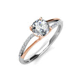 925 Sterling Silver 1 Carat Lab Made Moissanite Diamond Mixed Metal Engagement Ring  for Women Wife Destiny Jewellery