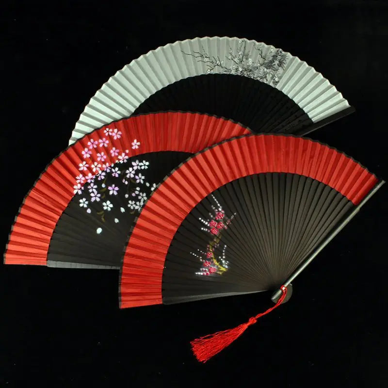New Arrival Ancient Style Women's Silk Fabric Folding Fan-Fast Delivery for Graduation & Christmas
