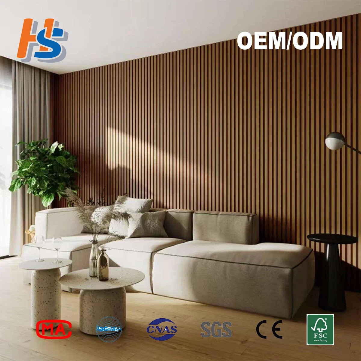 Wood Slat Noise Reduction Panels Sound Blocking Custom Size Natural Wood Slat High Density Sound Absorption Sturdy Build