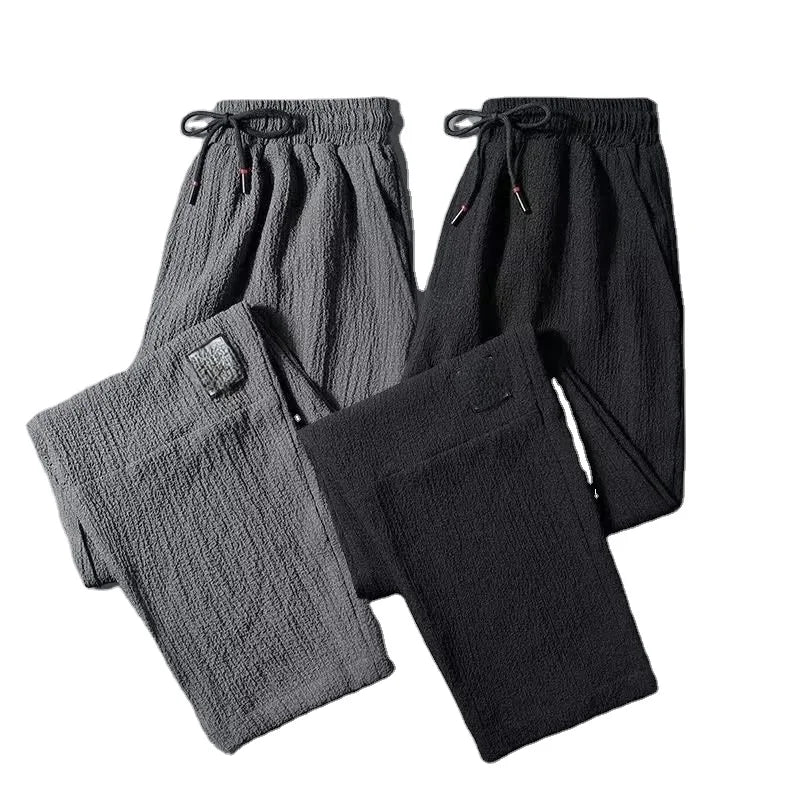Bangladesh CN Factory Price Custom Logo Embroidery Men's Breathable Ice Silk Work Pants Lightweight Wear Resistant Trouser MegaBDM