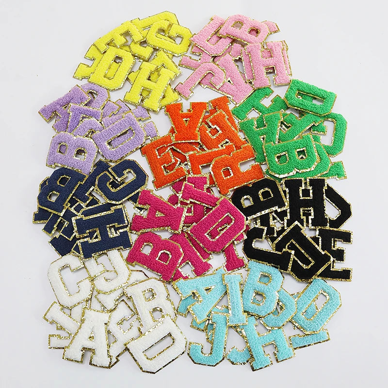 Chenille Embroidery Patches Cloth Patches Embroidery White Letter Iron on Patches