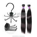 Astrid 8 Hooks Adjustable Rotating Commercial Display Wood Black Hair Extension Hanger for Hair Salon Durable Easy Install