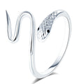 Captivating Elegance Handmade Trendy Wedding Engagement Gift Enchanting Serpent Coil Women's S925 Sterling Silver Ring