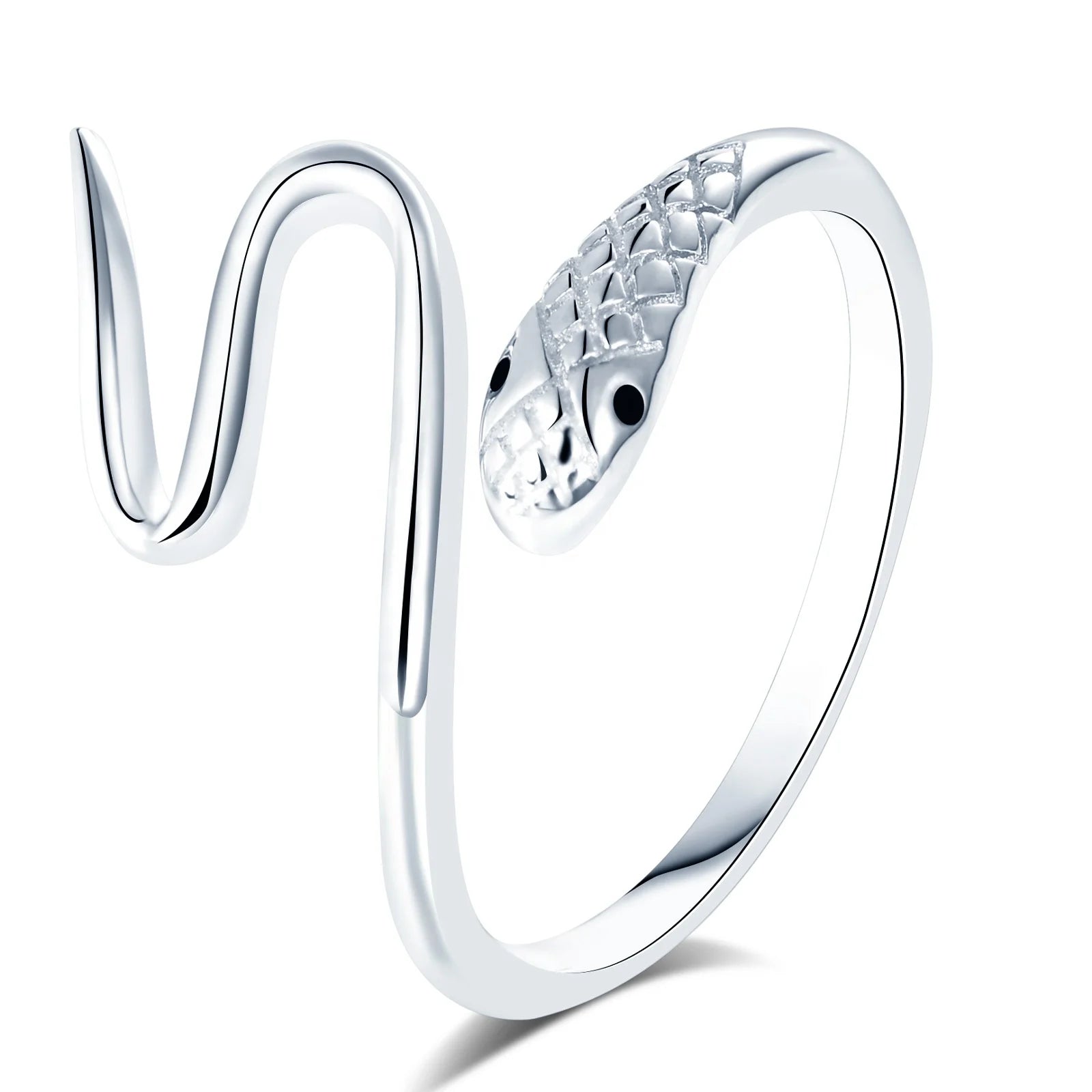 Captivating Elegance Handmade Trendy Wedding Engagement Gift Enchanting Serpent Coil Women's S925 Sterling Silver Ring