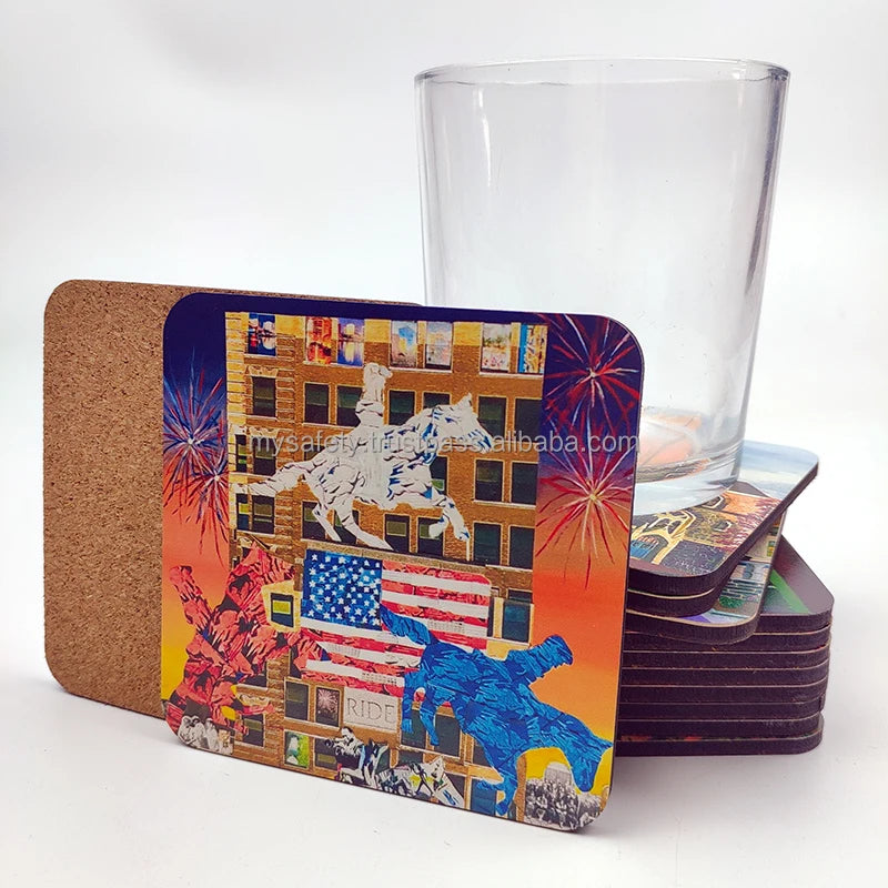 1 Wholesale Bulk MDF Sublimation Coaster Blanks Round Square Shape With Cork Back MDF Coasters For Sublimation Printing Design