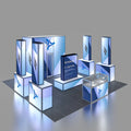 Custom Modular Aluminum 20x20 LED Backlit Display Booth New Design Portable Expo Fair Modern Exhibition Dye Sublimation MegaBDM