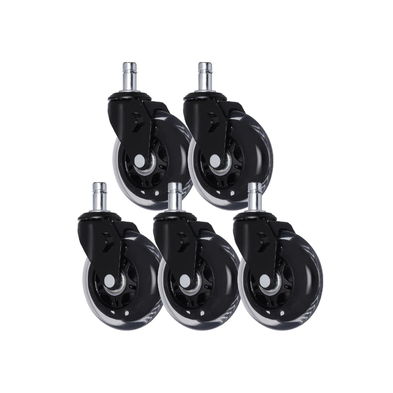 3 Inch Polyurethane Modern Transparent Silent Durable Swivel Furniture Casters Universal Fit Office School Living Room Dining
