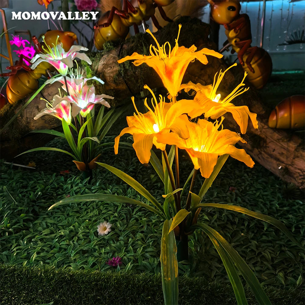 Holiday Lighting Waterproof Home White Artificial Plastic Flowers Lily Christmas Wedding Decoration Outdoor