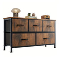 Dresser for Bedroom with 5 Drawers Wide Chest of Drawers Fabric Dresser Storage Organizer with Fabric Bins for Closet Hallway