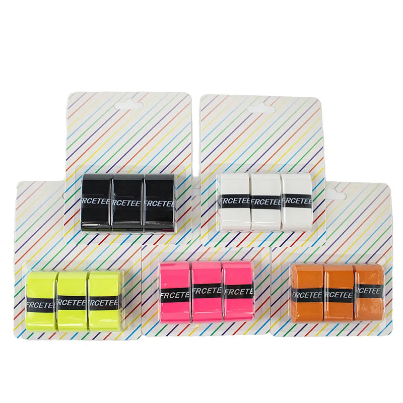 FRCETEE Customized Non-Slip Imported PU Lightweight Tennis Racket Grips Mixed Color Badminton Overgrip Wholesale