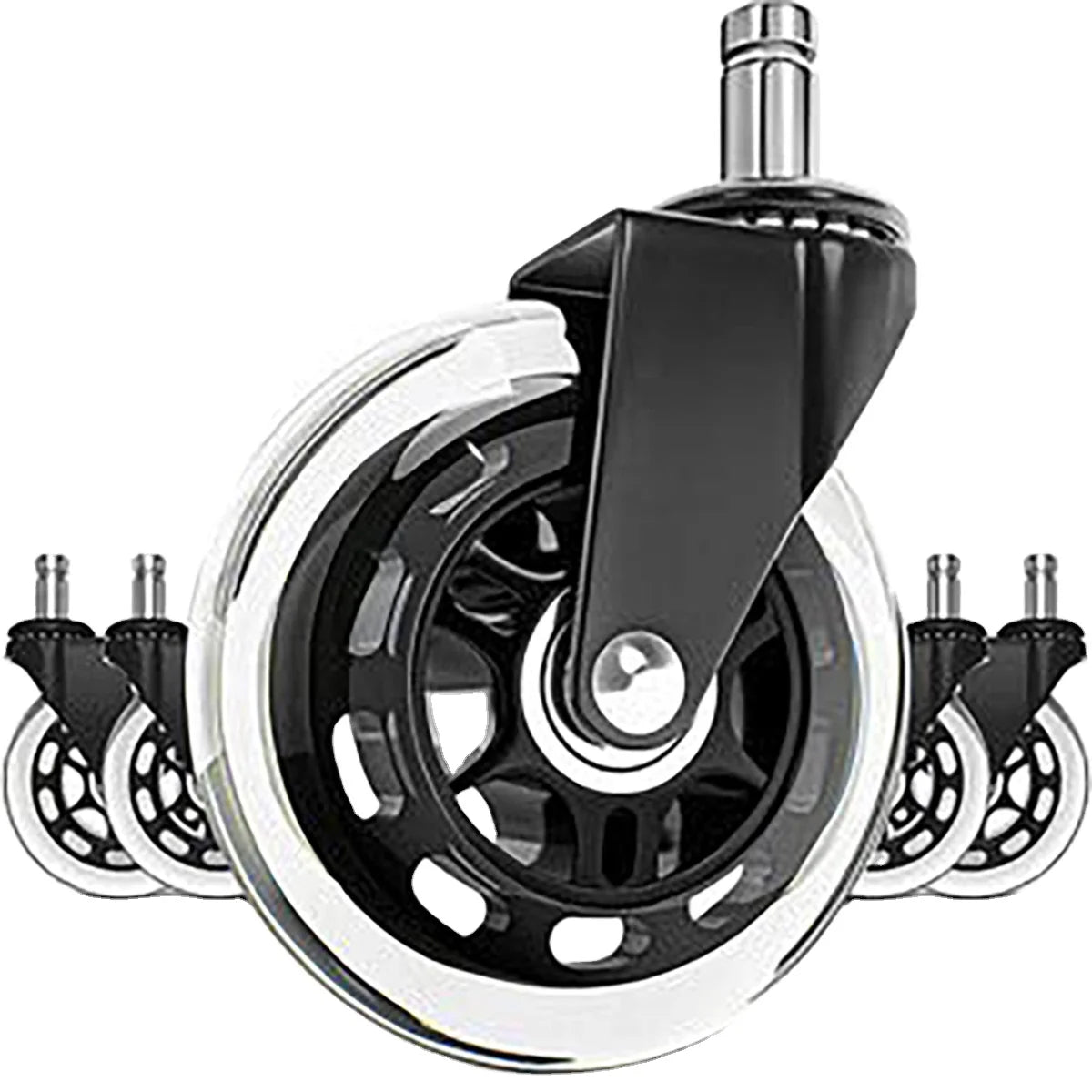 Best Selling Office Chair Polyurethane Wheels with Swivel Plate Safe for Desk Floors Including Hardwood