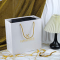 Custom Logo Recyclable Jewelry Bags with Ribbon Handle UV & Screen Printing